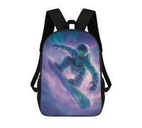 sinyumoney Sac À Dos Enfant 17 Pouces Imprimé En 3D, Motif Dessin Animé Galactic Snowboarding Adventure -2, Idéal Pour Les Voyages, Les Livres Et L'école.