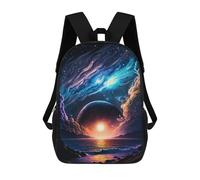 sinyumoney Sac À Dos Enfant 17 Pouces Imprimé En 3D, Motif Dessin Animé Galactic Sunset Over Ocean, Idéal Pour Les Voyages, Les Livres Et L'école.