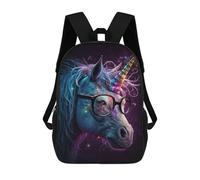 sinyumoney Sac À Dos Enfant 17 Pouces Imprimé En 3D, Motif Dessin Animé Galactic Unicorn Glasses Art Print, Idéal Pour Les Voyages, Les Livres Et L'école.
