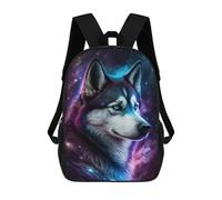 sinyumoney Sac À Dos Enfant 17 Pouces Imprimé En 3D, Motif Dessin Animé Galactic Wolf Portrait-18, Idéal Pour Les Voyages, Les Livres Et L'école.