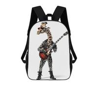 sinyumoney Sac À Dos Enfant 17 Pouces Imprimé En 3D, Motif Dessin Animé Giraffe Guitar, Idéal Pour Les Voyages, Les Livres Et L'école.