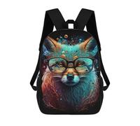 sinyumoney Sac À Dos Enfant 17 Pouces Imprimé En 3D, Motif Dessin Animé Glowing Fox with Glasses Art Print, Idéal Pour Les Voyages, Les Livres Et L'école.