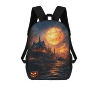 sinyumoney Sac À Dos Enfant 17 Pouces Imprimé En 3D, Motif Dessin Animé Halloween Haunted House -18, Idéal Pour Les Voyages, Les Livres Et L'école.