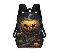 sinyumoney Sac À Dos Enfant 17 Pouces Imprimé En 3D, Motif Dessin Animé Halloween Jack-o'-Lantern Decorations, Idéal Pour Les Voyages, Les Livres Et L'école.