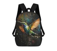 sinyumoney Sac À Dos Enfant 17 Pouces Imprimé En 3D, Motif Dessin Animé Hummingbird in Space Art Print, Idéal Pour Les Voyages, Les Livres Et L'école.