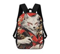sinyumoney Sac À Dos Enfant 17 Pouces Imprimé En 3D, Motif Dessin Animé Japanese Fox Warrior Art Print, Idéal Pour Les Voyages, Les Livres Et L'école.