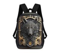 sinyumoney Sac À Dos Enfant 17 Pouces Imprimé En 3D, Motif Dessin Animé King Black Wolf Art Deco, Idéal Pour Les Voyages, Les Livres Et L'école.