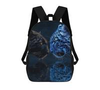 sinyumoney Sac À Dos Enfant 17 Pouces Imprimé En 3D, Motif Dessin Animé Leopard Reflections Blue Vs Black, Idéal Pour Les Voyages, Les Livres Et L'école.