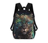sinyumoney Sac À Dos Enfant 17 Pouces Imprimé En 3D, Motif Dessin Animé Leopard with Glasses Art Print, Idéal Pour Les Voyages, Les Livres Et L'école.