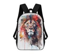 sinyumoney Sac À Dos Enfant 17 Pouces Imprimé En 3D, Motif Dessin Animé Lion Watercolor, Idéal Pour Les Voyages, Les Livres Et L'école.