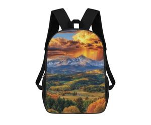 sinyumoney Sac À Dos Enfant 17 Pouces Imprimé En 3D, Motif Dessin Animé Mountain Sunset Landscape-2, Idéal Pour Les Voyages, Les Livres Et L'école.
