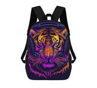 sinyumoney Sac À Dos Enfant 17 Pouces Imprimé En 3D, Motif Dessin Animé Neon Tiger Headphones Art Print -1, Idéal Pour Les Voyages, Les Livres Et L'école.