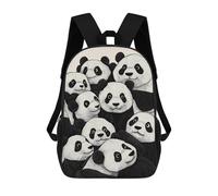 sinyumoney Sac À Dos Enfant 17 Pouces Imprimé En 3D, Motif Dessin Animé Pandas Party Black & White, Idéal Pour Les Voyages, Les Livres Et L'école.