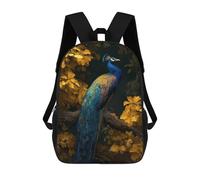 sinyumoney Sac À Dos Enfant 17 Pouces Imprimé En 3D, Motif Dessin Animé Peacock on Tree Branch, Idéal Pour Les Voyages, Les Livres Et L'école.