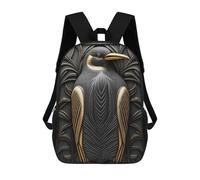sinyumoney Sac À Dos Enfant 17 Pouces Imprimé En 3D, Motif Dessin Animé Penguin Gold Relief Deco, Idéal Pour Les Voyages, Les Livres Et L'école.