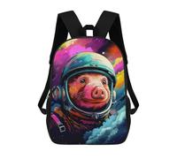 sinyumoney Sac À Dos Enfant 17 Pouces Imprimé En 3D, Motif Dessin Animé Pig Astronaut Space Suit-3, Idéal Pour Les Voyages, Les Livres Et L'école.
