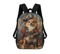 sinyumoney Sac À Dos Enfant 17 Pouces Imprimé En 3D, Motif Dessin Animé Pirate Dog Treasure Chest-47, Idéal Pour Les Voyages, Les Livres Et L'école.
