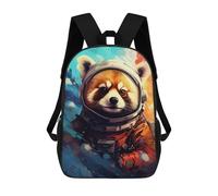 sinyumoney Sac À Dos Enfant 17 Pouces Imprimé En 3D, Motif Dessin Animé Red Panda Astronaut Space Suit, Idéal Pour Les Voyages, Les Livres Et L'école.