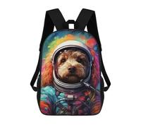 sinyumoney Sac À Dos Enfant 17 Pouces Imprimé En 3D, Motif Dessin Animé Space Dog Adventure -120, Idéal Pour Les Voyages, Les Livres Et L'école.