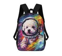 sinyumoney Sac À Dos Enfant 17 Pouces Imprimé En 3D, Motif Dessin Animé Space Pup Adventure -6, Idéal Pour Les Voyages, Les Livres Et L'école.