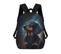 sinyumoney Sac À Dos Enfant 17 Pouces Imprimé En 3D, Motif Dessin Animé Space Pup Dachshund in Galaxy, Idéal Pour Les Voyages, Les Livres Et L'école.
