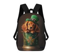 sinyumoney Sac À Dos Enfant 17 Pouces Imprimé En 3D, Motif Dessin Animé St Patrick Irish Setter, Idéal Pour Les Voyages, Les Livres Et L'école.