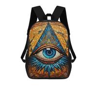 sinyumoney Sac À Dos Enfant 17 Pouces Imprimé En 3D, Motif Dessin Animé Stained Glass Eye Artwork-1, Idéal Pour Les Voyages, Les Livres Et L'école.