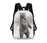 sinyumoney Sac À Dos Enfant 17 Pouces Imprimé En 3D, Motif Dessin Animé Standing Bear Drawing, Idéal Pour Les Voyages, Les Livres Et L'école.