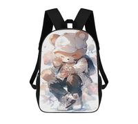 sinyumoney Sac À Dos Enfant 17 Pouces Imprimé En 3D, Motif Dessin Animé Stylish Teddy Bear Art Print, Idéal Pour Les Voyages, Les Livres Et L'école.