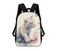 sinyumoney Sac À Dos Enfant 17 Pouces Imprimé En 3D, Motif Dessin Animé Sweet Little White Tiger, Idéal Pour Les Voyages, Les Livres Et L'école.