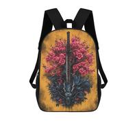 sinyumoney Sac À Dos Enfant 17 Pouces Imprimé En 3D, Motif Dessin Animé Sword Dragon Cherry Blossom Art Print-1, Idéal Pour Les Voyages, Les Livres Et L'école.