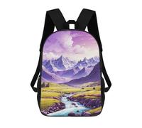 sinyumoney Sac À Dos Enfant 17 Pouces Imprimé En 3D, Motif Dessin Animé The River in The Mountains, Idéal Pour Les Voyages, Les Livres Et L'école.