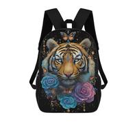 sinyumoney Sac À Dos Enfant 17 Pouces Imprimé En 3D, Motif Dessin Animé Tiger Art Print - Boho Decor, Idéal Pour Les Voyages, Les Livres Et L'école.