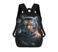 sinyumoney Sac À Dos Enfant 17 Pouces Imprimé En 3D, Motif Dessin Animé Tiger Astronaut Space Art Print-1, Idéal Pour Les Voyages, Les Livres Et L'école.