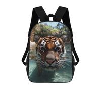 sinyumoney Sac À Dos Enfant 17 Pouces Imprimé En 3D, Motif Dessin Animé Tiger Swimming in Clear Water, Idéal Pour Les Voyages, Les Livres Et L'école.