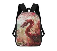 sinyumoney Sac À Dos Enfant 17 Pouces Imprimé En 3D, Motif Dessin Animé Vintage Red Dragon, Idéal Pour Les Voyages, Les Livres Et L'école.
