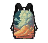 sinyumoney Sac À Dos Enfant 17 Pouces Imprimé En 3D, Motif Dessin Animé Volcano Eruption Skyline, Idéal Pour Les Voyages, Les Livres Et L'école.