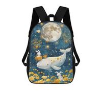 sinyumoney Sac À Dos Enfant 17 Pouces Imprimé En 3D, Motif Dessin Animé Whale And Bunny Night Sky, Idéal Pour Les Voyages, Les Livres Et L'école.