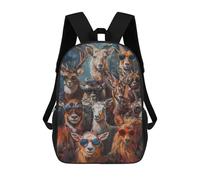 sinyumoney Sac À Dos Enfant 17 Pouces Imprimé En 3D, Motif Dessin Animé Wild Cool Animals Painting, Idéal Pour Les Voyages, Les Livres Et L'école.