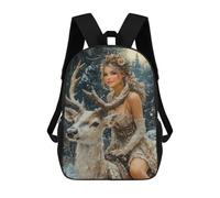 sinyumoney Sac À Dos Enfant 17 Pouces Imprimé En 3D, Motif Dessin Animé Winter Fantasy with Deer-2, Idéal Pour Les Voyages, Les Livres Et L'école.