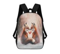 sinyumoney Sac À Dos Enfant 17 Pouces Imprimé En 3D, Motif Dessin Animé Winter Foxes Romance, Idéal Pour Les Voyages, Les Livres Et L'école.