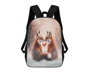 sinyumoney Sac À Dos Enfant 17 Pouces Imprimé En 3D, Motif Dessin Animé Winter Foxes Romance, Idéal Pour Les Voyages, Les Livres Et L'école.