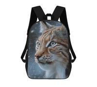 sinyumoney Sac À Dos Enfant 17 Pouces Imprimé En 3D, Motif Dessin Animé Winter Lynx Portrait, Idéal Pour Les Voyages, Les Livres Et L'école.