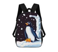 sinyumoney Sac À Dos Enfant 17 Pouces Imprimé En 3D, Motif Dessin Animé Winter Penguin Meme, Idéal Pour Les Voyages, Les Livres Et L'école.
