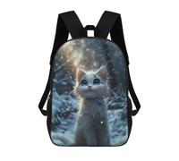 sinyumoney Sac À Dos Enfant 17 Pouces Imprimé En 3D, Motif Dessin Animé Winter Wonderland Kitten, Idéal Pour Les Voyages, Les Livres Et L'école.