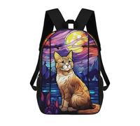 sinyumoney Sac À Dos Enfant Abstract Japanese Bobtail Sac À Dos Scolaire 3D Sac À Dos Scolaire Pour Enfants Sacs D'école Sac À Dos Tendance Avec Poche Sacs À Livres 17inch