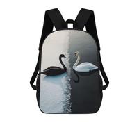 sinyumoney Sac À Dos Enfant Black And White Swans Sac À Dos Scolaire 3D Sac À Dos Scolaire Pour Enfants Sacs D'école Sac À Dos Tendance Avec Poche Sacs À Livres 17inch