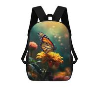 sinyumoney Sac À Dos Enfant Butterfly on Yellow Flower Sac À Dos Scolaire 3D Sac À Dos Scolaire Pour Enfants Sacs D'école Sac À Dos Tendance Avec Poche Sacs À Livres 17inch