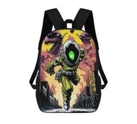 sinyumoney Sac À Dos Enfant, Cartable Alien Pursuit Space Odyssey Sac À Dos Grande Capacité Pour Élèves, Garçons, Filles, Adultes Et Adolescents 17inch