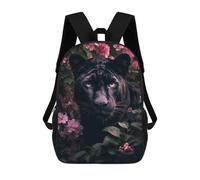 sinyumoney Sac À Dos Enfant, Cartable Black Panther in Bloom Sac À Dos Grande Capacité Pour Élèves, Garçons, Filles, Adultes Et Adolescents 17inch